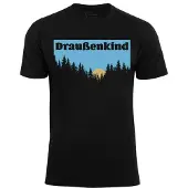 Cotton Prime Camisa 'Draußenkind' azul claro / amarelo escuro / preto