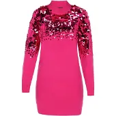 Faina Vestido de malha fúcsia