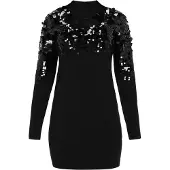 Faina Vestido de malha preto