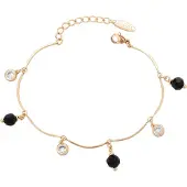 Faina Pulseira ouro rosa / preto / transparente