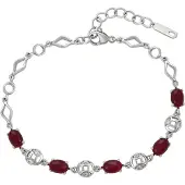 Faina Pulseira bordeaux / prata