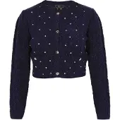Faina Casaco de malha 'Fashion Look' marinho