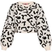 MyMo ROCKS Pullover preto / branco lã