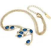 NAEMI Colar azul real / ouro