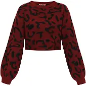 MyMo ROCKS Pullover vermelho vinho / preto