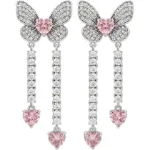 NAEMI Brincos cor-de-rosa / prata / transparente