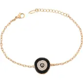 Faina Pulseira ouro rosa / preto / transparente