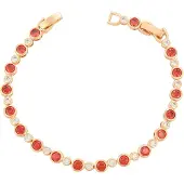 Faina Pulseira ouro rosa / vermelho / transparente