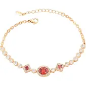 NAEMI Pulseira amarelo dourado / vermelho / transparente