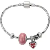 NAEMI Pulseira rosa claro / vermelho / prata