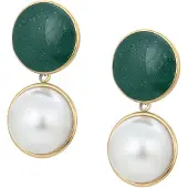 NAEMI Brincos ouro / verde escuro / branco pérola