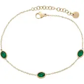 Faina Pulseira ouro / verde escuro