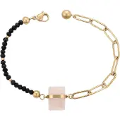 Faina Pulseira ouro / rosa pastel / preto