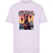 Mister tee Camisa 'Los Angeles Dog' roxo claro / laranja / preto / branco