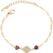 Gaya Pulseira ouro / cor-de-rosa / transparente