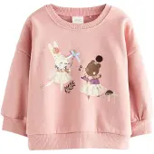 Next Sweatshirt castanho / cor-de-rosa / preto / branco