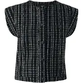 Mexx Casaco de malha preto / branco