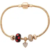 NAEMI Pulseira amarelo dourado / vermelho / preto / transparente