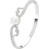 NAEMI Pulseira prata / branco pérola