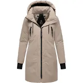 NAVAHOO Sobretudo de inverno 'Zart 14' taupe / preto