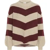 Kaffe Pullover 'KAVerana' bege mosqueado / vermelho escuro