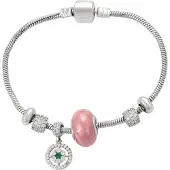 Faina Pulseira verde / cor-de-rosa / prata / transparente