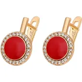 Faina Brincos ouro / vermelho / transparente