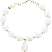 NAEMI Pulseira ouro / branco pérola