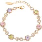 NAEMI Pulseira ouro / verde pastel / roxo claro / cor-de-rosa