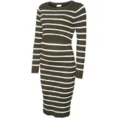 Mamalicious Vestido de malha 'New Siv June' oliveira / branco