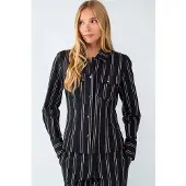 Balmohk Camisa De Manga Comprida Stripes Pocket