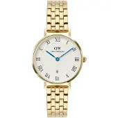 Daniel Wellington Petite 28 Roman Numerals Date 5-Link White Gold DW00100857
