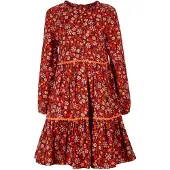 Happy girls Vestido mistura de cores / vermelho escuro