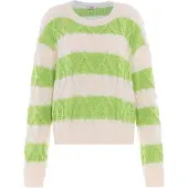Mymo Pullover verde claro / branco natural