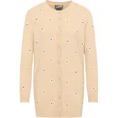 Dreimaster Casaco de malha bege / vermelho / branco
