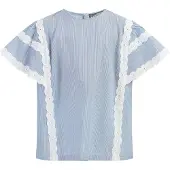 Dreimaster Blusa azul claro / branco