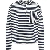 Dreimaster Maritim Casaco em moletão marinho / branco natural