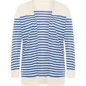 Dreimaster Maritim Casaco de malha creme / azul