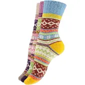 Vincent Creation® Meias 'Hygge' bege / azul claro / amarelo / malva