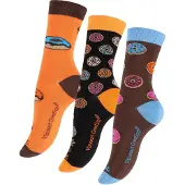 Vincent Creation® Meias 'Donuts' azul real / castanho / laranja / preto
