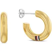 Tommy Hilfiger Orecchini Cerchi Placcati Oro Circles 2780949 — Orecchini