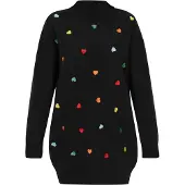 Mymo Vestido de malha azul claro / verde escuro / vermelho / preto