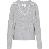 IZIA Pullover cinzento claro / branco