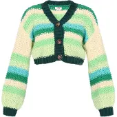 Mymo Casaco de malha 'Young Fashion' bege claro / azure / verde / verde claro