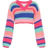 Mymo Pullover navy / menta / alperce / amora