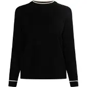 Dreimaster Klassik Pullover preto / branco lã