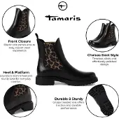 Tamaris Botas chelsea caramelo / preto