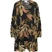 IZIA Vestido 'Hoona' amarelo pastel / cana / salmão / preto