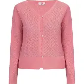 Mymo Casaco de malha rosa / branco pérola