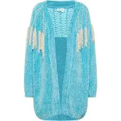 IZIA Casaco de malha turquesa / offwhite